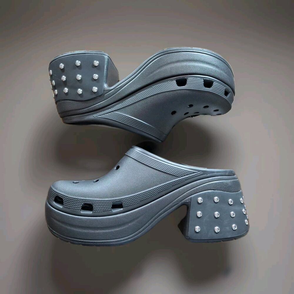 Crocs Siren Studded Platform Heel Clog Black Womens Size 13 / Mens Size 11 - NEW